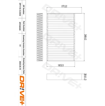 Kabinový filtr Filtr vzduchu v interiéru Dr!ve+ DP1110.12.0432