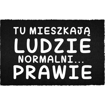 Rohožka KOKOSOVÁ VSTUPNÍ ROHOŽKA ČERNÁ 40X60CM - VTIP: SKORO NORMÁLNÍ LIDI
