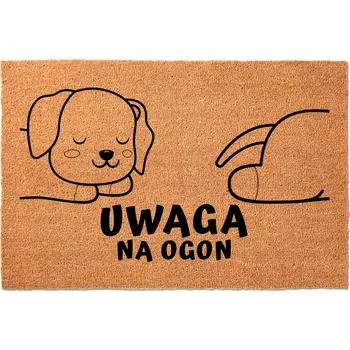 Rohožka KOKOSOVÁ VSTUPNÍ ROHOŽKA 40X60 CM KE DVEŘÍM PRO PEJSKAŘE POZOR NA OCAS