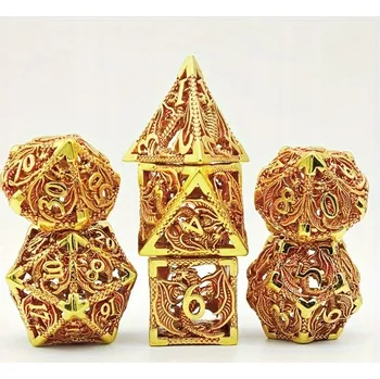 Příslušenství k deskovým hrám ŽÁR POD ŽEBRAMI SADA 7 KOVOVÝCH RPG kostek