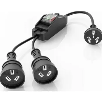 Napájecí kabel PRODLUŽOVACÍ KABEL SÍŤOVÝ 16A IP44 2500W 2 Zásuvky 60cm Zahradní Gumový Kabel