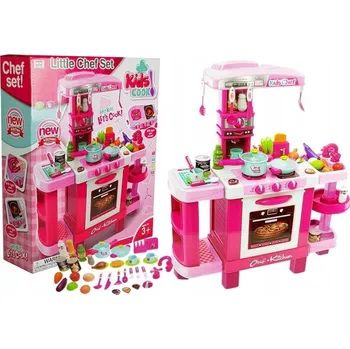 Dětská kuchyňka Velká kuchyňka pro děti Toustovač Kávovar Růžová