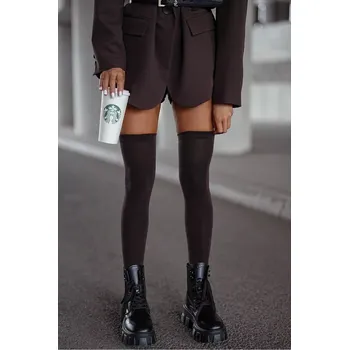 HLADKÉ BAVLNĚNÉ PONOŽKY 0293.001 hnědá 37-41