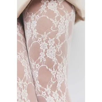 Dámské punčochy DONATELLA - KRAJKOVÉ PUNČOCHÁČE černá L