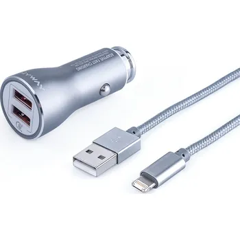 Auto elektroinstalace Nabíječka 2xUSB 12/24V QC3.0 USB - Lightning 4.2A
