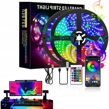 LED páska LED Páska 5M RGB 5050 Bluetooth, Ovládání Aplikací a Hudbou, Sada 12V S OVLADAČEM