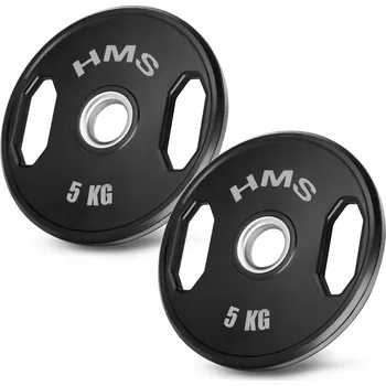 Olympijský talíř 2 x 5 kg závaží ocelový, pogumovaný HMS TOG05