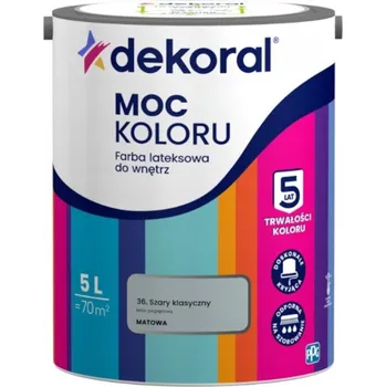 barva na zeď Barva latexová barva Dekoral 5 l Šedá Klasický mat