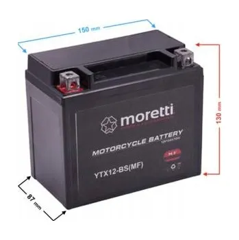 Motobaterie 12V 12Ah MTX12-BS GELOVÁ Akumulátor MORETTI