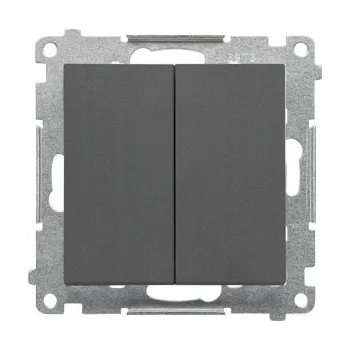 vypínač Simon 55 Schodišťový dvojitý vypínač Grafitová matná TW6/2.01/X/116