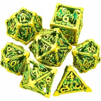 Příslušenství k deskovým hrám JEDOVATÉ TESÁKY SADA 7 KOVOVÝCH RPG kostek