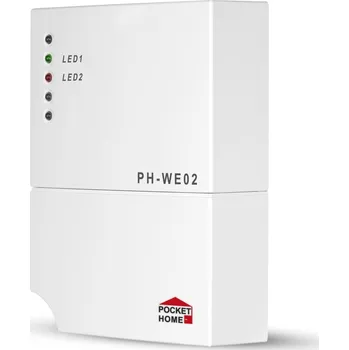 Příslušenství k termostatu PH-WE02 bezdrátový přijímač pro spínání připojené zátěže na základě alarmu (např. otevření okna, únik vody,...) v systému PocketHome®.