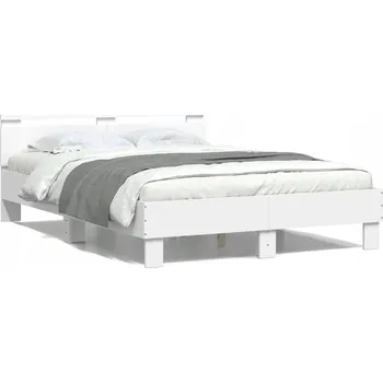 Postel Rám postele s čelem, bílá, 120x200 cm