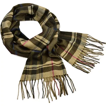 Šála Teplá šála - hnědo-béžová kostkovaná