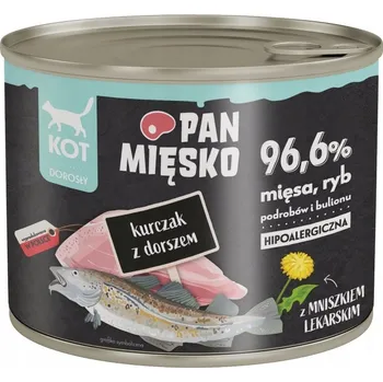 Krmivo pro kočku Pan Mięsko krmivo mokré krmivo pro kočky Kuře s treskou 200g