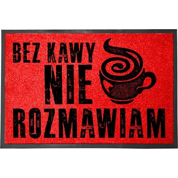 Rohožka Vstupní rohožka červená 40x60 cm - Bez kávy nechoď!