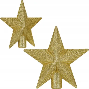 Vánoční dekorace Špička na vánoční stromeček hvězda kovová zlatá