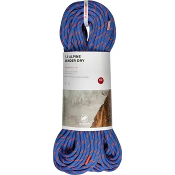 Horolezectví Horolezecké lano Mammut 7.5 Alpine Sender Dry Rope 60 m - modrá/vib.oranžová