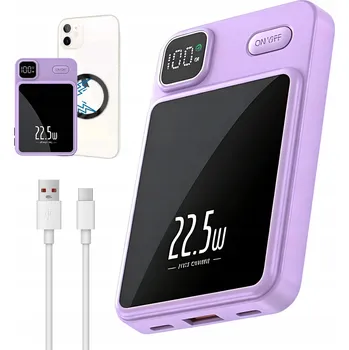 Powerbanka POWERBANK USB-C SILNÝ 10000 mAh INDUKČNÍ MAGSAFE BEZDRÁTOVÉ NABÍJENÍ 22.5W