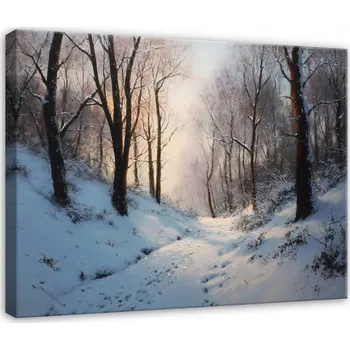 Obraz OBRAZ ZIMNÍ KRAJINA S LESEM STROMY NA PLÁTNĚ DO OBÝVÁKU LOŽNICE 40x30