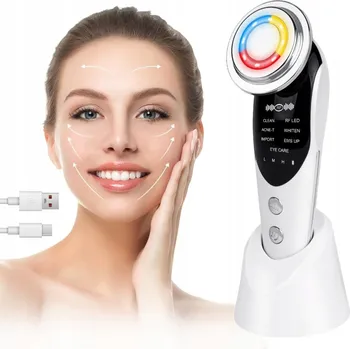 Masážní přístroj BEZJEHLOVÁ MEZOTERAPIE 7v1 MASÁŽNÍ PŘÍSTROJ NA OBLIČEJ ELEKTRICKÝ EMS LIFTING LED