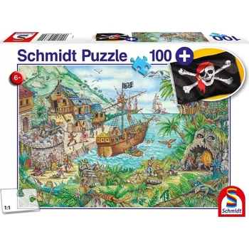 Puzzle Schmidt Spiele Puzzle 100 dílků Puzzle 100 Pirátský záliv + vlajka G3