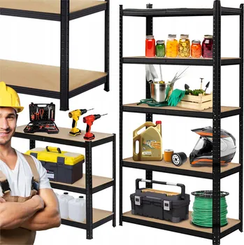 Dílenský regál Kovový skladový regál Dooc 180 x 90 x 40 cm, nosnost 175 kg na polici