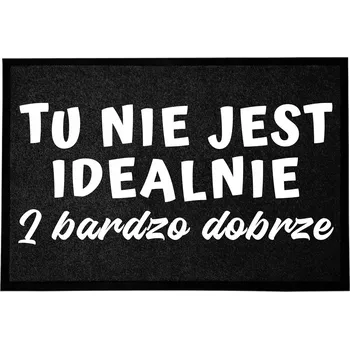 Rohožka VCHODOVÁ ROHOŽKA ČERNÁ 40X60CM KE DVEŘÍM S HUMOREM - NENÍ IDEÁLNÍ