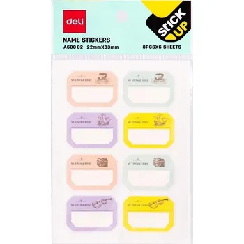 samolepka POPISOVACÍ NÁLEPKA DELI A60002 8 KUSŮ * 6 LISTŮ