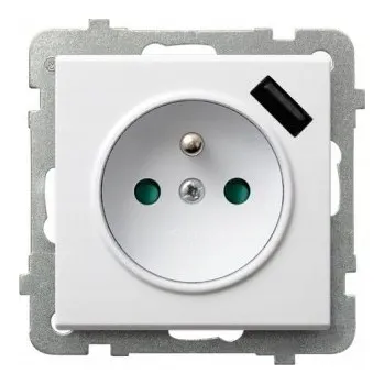 Elektrická zásuvka Elektrická Zásuvka USB nástěnná Ospel bílá