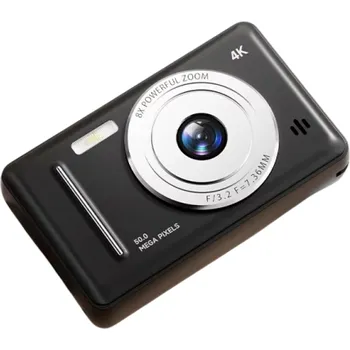 Digitální kamera 4K digitální fotoaparát 51,4 MP CCD 18–55 mm Optický zoom 7,1–16x Duální blesk Retro voděodolný fotoaparát s autofokusem a stabilizací černá
