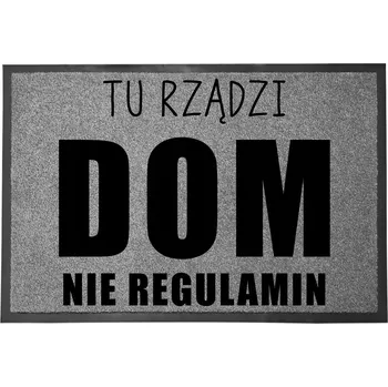 Rohožka VCHODOVÁ ROHOŽKA ŠEDÁ 40X60 KE DVEŘÍM VTIPNÁ HUMOR DOMOVÍ ŘÁD NEPLATÍ