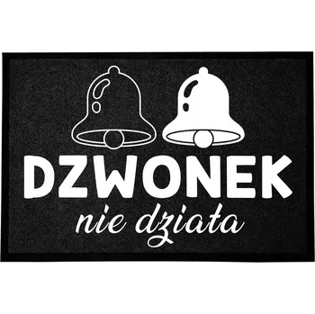 Rohožka ČERNÁ VSTUPNÍ ROHOŽKA 40X60CM KE DVEŘÍM - ZVONEK NEFUNGUJE (VTIPNÁ)