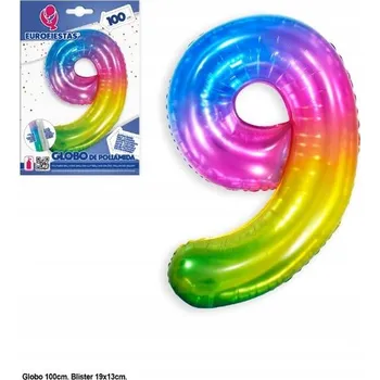 Balónek Ouda Party - Metrový fóliový balónek ve tvaru číslice 9 - průhledný