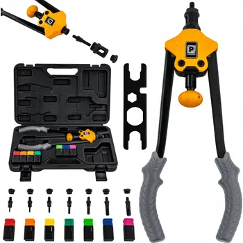 Nýtovací pistole RUČNÍ PÁKOVÁ NÝTOVAČKA NŮŽKOVÁ PRO NÝTOVACÍ MATICE M3-M12 SADA KUFR