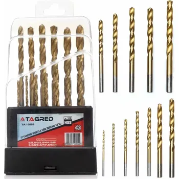 Auto-moto Vrtáky z rychlořezné oceli a nitridu titanu 13 ks, 2 - 8 mm, TA1029