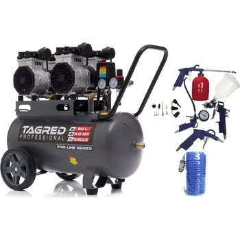 Kompresor AKČNÍ SET SETTA3386M, Bezolejový kompresor s odlučovačem 50l, 230V, 4 písty, 4000W | 10 BAR + příslušenství