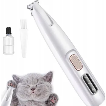 Kosmetika pro psa STRÍHAČ ZASTŘIHOVAČ TLAPEK PRO PSA STROJEK NA SRST KOČKY TICHÝ PROVOZ S LED