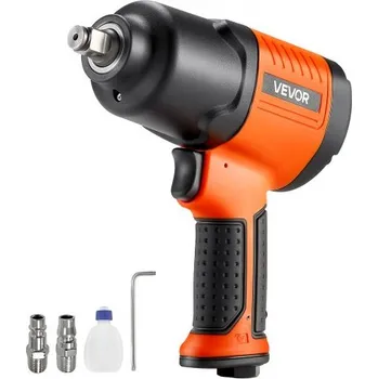 Pneumatický rázový utahovák , pohon 1/2", pneumatický rázový utahovák, zpětný točivý moment až 1490 N.m, 7500 ot./min, 4stupňová nastavitelná a lehká pneumatická pistole pro opravy a údržbu automobilů