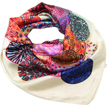 Šátek Fennysun Inc. Šátek saténový - béžový s abstraktním vzorem