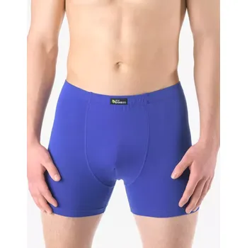Boxerky GINA pánské boxerky s delší nohavičkou, delší nohavička, šité, jednobarevné Eco Bamboo 74159P modrá 54/56