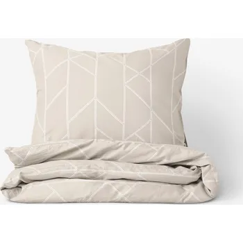 Povlečení Bavlněné povlečení - Geometrické linie na latte 140 x 200 a 70 x 90 cm