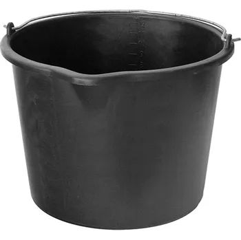 Zednická nádoba STREND PRO Kbelík ReCycled® 20 lit, stavební s výlevkou, plast, černé