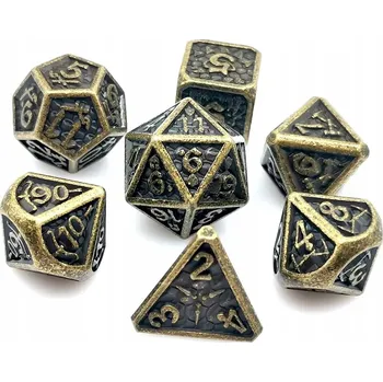 Příslušenství k deskovým hrám VÝPRAVA NA VRCHOL: SADA 7 KOVOVÝCH RPG kostek