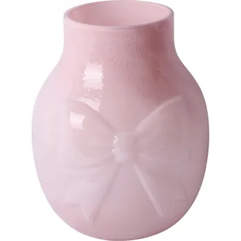 Váza SKLENĚNÁ VÁZA RŮŽOVÁ S MAŠLÍ