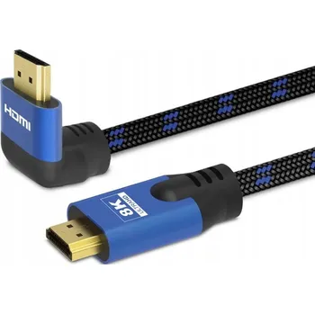 Video kabel Kabel Savio CL-147 HDMI - HDMI 1,8 m, zahnutý/lomený, s bavlněným opletem