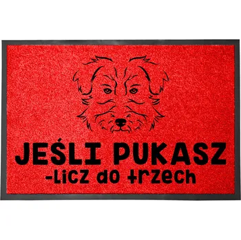 Rohožka ČERVENÁ VSTUPNÍ ROHOŽKA 40X60CM PRO CHOVATELE PSŮ - POČÍTEJTE DO TŘÍ