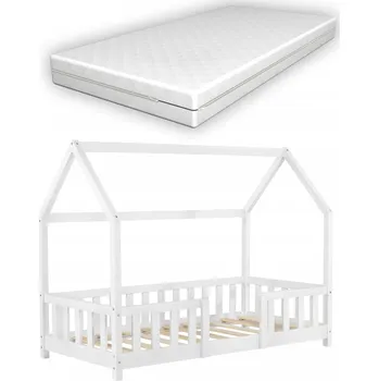 Postel Dětská postel postýlka s matrací 70x140cm bílá