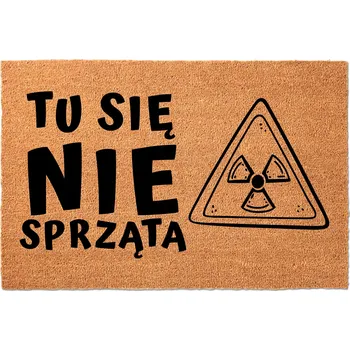 Rohožka KOKOSOVÁ VSTUPNÍ ROHOŽKA 40X60CM KE DVEŘÍM - ZÁBAVNÁ - TADY SE NEUKLÍZÍ