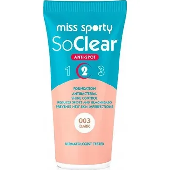Přípravek na tvář Podkladová Báze na obličej Miss Sporty 003 dark tekutá 30 ml střední krytí